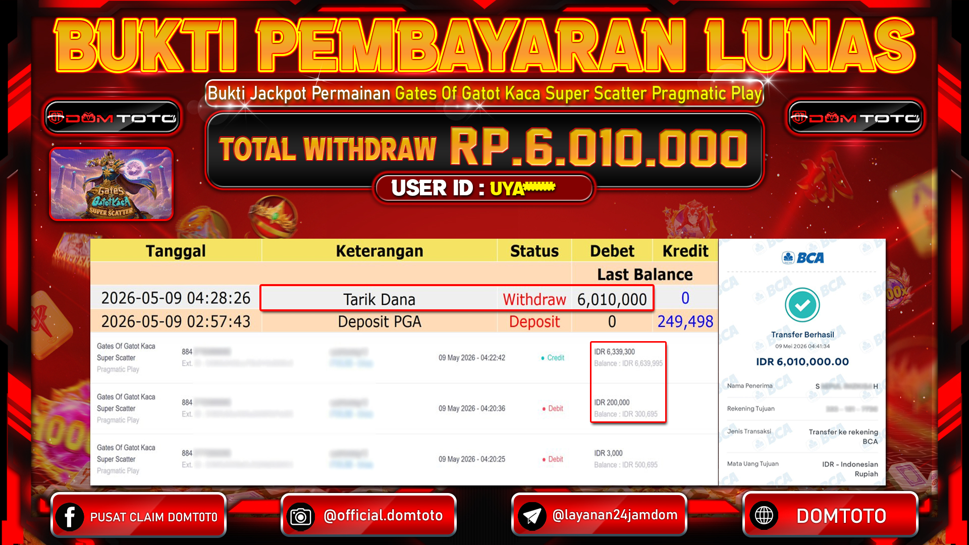 JACKPOT SLOT Gates Of Gatot Kaca Super Scatter Pragmatic Play 09 MAY 2026